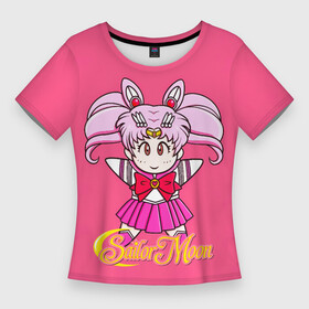 Женская футболка 3D Slim с принтом Сейлор Мун в розовом  Sailor Moon в Кировске,  |  | sailor moon | аниме | банни цукино | вечная сейлор мун | войны в мотросках | луна в мотроске | лунная призма | манга | неокоролева серенити | сейлор космос | сейлор мун | сейлормун | супер 