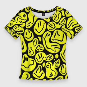 Женская футболка 3D Slim с принтом The Смайлики в Кировске,  |  | smile | паттерн | смайлики | улыбайся | улыбка