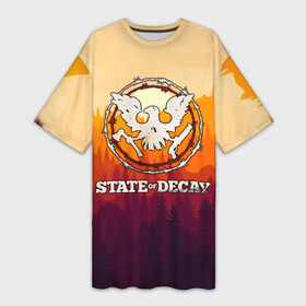Платье-футболка 3D с принтом State of Decay  Логотип в Кировске,  |  | state of decay | загнивающий штат | зомби апокалипсис | состояние распада | стейт оф дикей