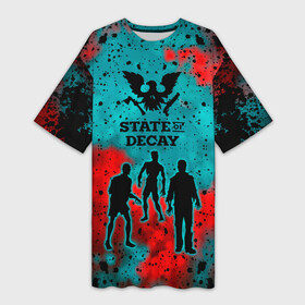 Платье-футболка 3D с принтом State of Decay  Zombie apocalypse в Кировске,  |  | state of decay | zombie apocalypse | загнивающий штат | зомби апокалипсис | состояние распада | стейт оф дикей