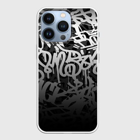 Чехол для iPhone 13 Pro с принтом GRAFFITI WHITE TAGS   ГРАФФИТИ в Кировске,  |  | gradient | graffiti | tags | градиент | граффити | каллиграфия | надписи | теги | тегинг | узор