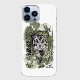 Чехол для iPhone 13 Pro Max с принтом Белый тигр в джунглях в Кировске,  |  | Тематика изображения на принте: белый тигр | животное | зодиак | китайский гороскоп | новый год | символ года | тигр | тигр 2022