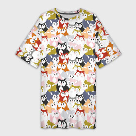 Платье-футболка 3D с принтом Мультяшные Лисята в Кировске,  |  | animal | firefox | fox | mozilla | orange | predator | wild animals | алиса | воровка | дикие животные | животное | зверь | колобок | кума | лиса | лисица | лисичка | мозилла | оранжевый | рыжая | фаерфокс | фокс | хитрюга | хищник