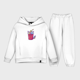 Детский костюм хлопок Oversize с принтом Cool cocktail в Кировске,  |  | cocktail | color | ears | eye | fringe | horn | smile | tail | unicorn | глаз | единорог | коктейль | рог | улыбка | уши | хвост | цвет | чёлка