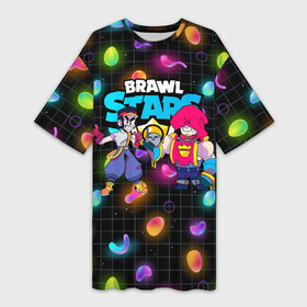 Платье-футболка 3D с принтом ФЭНГ И ГРОМ BRAWL STARSг в Кировске,  |  | brawl | brawl stars | brawlstars | fang | grom | бравлстарс | гром | фанг | фанк | фэнг
