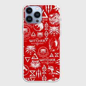 Чехол для iPhone 13 Pro Max с принтом THE WITCHER LOGOBOMBING   ЛОГОТИПЫ ВЕДЬМАКА в Кировске,  |  | Тематика изображения на принте: geralt | the witcher | the witcher wild hunt | witcher | wolf | аард | аксий | белый волк | бестиарий | ведьмак | ведьмак 3 | волк | геральт | игни | ирден | йенифер | каер морхен | квен | охотник | трисс | цири | школа волка