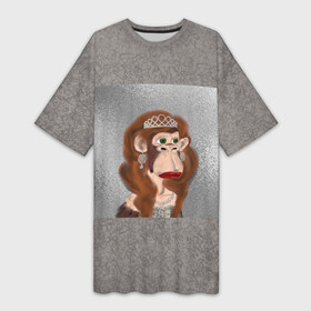 Платье-футболка 3D с принтом Wanna Be Bored Ape в Кировске,  |  | ape | bored ape | crypto | nft | крипто | криптовалюта | нфт | обезьяна