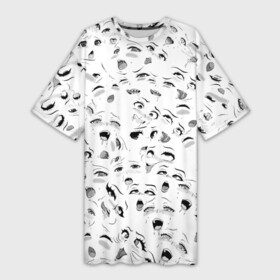 Платье-футболка 3D с принтом Ахегао без границ в Кировске,  |  | Тематика изображения на принте: ahegao | anime | manga | аниме | ахегао | коллаж | манга | паттерн