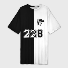 Платье-футболка 3D с принтом 228 два ствола в Кировске,  |  | 228 | rap | rep | логотип | музыка | надпись | ноггано | рэп | статья