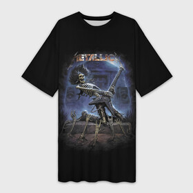 Платье-футболка 3D с принтом Metallica  thrash metal Hard rock в Кировске,  |  | bones | concert | fingers | group | guitar | hype | metallica | music | skeleton | skull | thrash metal | tomb | выступление | гитара | группа | жест | концерт | кости | металлика | музыка | пальцы | плита | скелет | трэш метал | хайп | череп