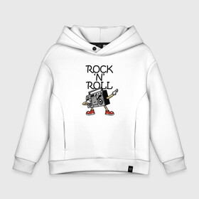 Детское худи Oversize хлопок с принтом Rock n Roll dab в Кировске, френч-терри — 70% хлопок, 30% полиэстер. Мягкий теплый начес внутри —100% хлопок | боковые карманы, эластичные манжеты и нижняя кромка, капюшон на магнитной кнопке | Тематика изображения на принте: dab | gesture | music | recorder | rock n roll | жест | магнитофон | музыка | рок н ролл