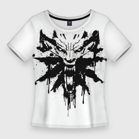 Женская футболка 3D Slim с принтом The Witcher ведьмак в Кировске,  |  | the witcher | ведьмак | игры | логотип | фудболка
