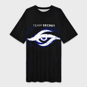 Платье-футболка 3D с принтом Команда Team Secret в Кировске,  |  | team secret | глаз | игры | киберспорт | логотип | надпись | название