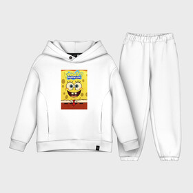 Детский костюм хлопок Oversize с принтом Sponge в Кировске,  |  | bikini bottom | fast food | nickelodeon | sea | sponge bob | square pants | губка | губка боб | квадратные штаны | море | низ бикини | фэст фуд