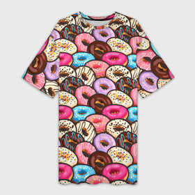 Платье-футболка 3D с принтом Sweet donut s в Кировске,  |  | confetti | donut | donuts | glaze | powder | shugar | sweet | глазурь | конфетти | пончик | пончики | пудра | сахар | сладкий