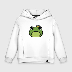 Детское худи Oversize хлопок с принтом Frog Lucky король в Кировске, френч-терри — 70% хлопок, 30% полиэстер. Мягкий теплый начес внутри —100% хлопок | боковые карманы, эластичные манжеты и нижняя кромка, капюшон на магнитной кнопке | animals | childrens pictures | different animals | drawing | frog | frog lucky | lucky | popular illustration | детские картинки | животные | зверёк | звери | земноводных | картинка | лаки | лягуха | лягушечка | лягушка | лягушка лаки