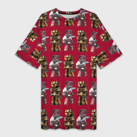 Платье-футболка 3D с принтом Minecraft warrior s pattern в Кировске,  |  | game | minecraft | pattern | sword | warrior | воин | игра | майнкрафт | меч
