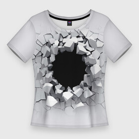 Женская футболка 3D Slim с принтом Portal 2099 в Кировске,  |  | entrance | hype | portal | texture | vanguard | авангард | вход | портал | текстура | хайп