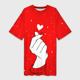 Платье-футболка 3D с принтом ЛЮБОВЬ НА КОНЧИКАХ ПАЛЬЦЕВ в Кировске,  |  | btc | bts | бтс | день всех влюбленных | лобовь | любовь на кончиках | любовь на кончиках пальцев | пальцы | подарок 8 марта | подарок девушке | подарок жене | подарок на 8 марта | рука | руки | счелчок