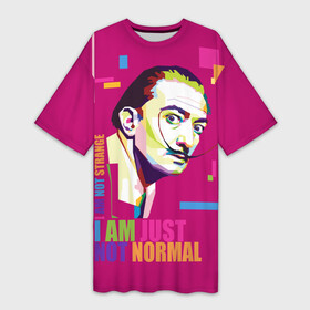 Платье-футболка 3D с принтом Salvador Dali: I am just not normal в Кировске,  |  | art | artist | crazy look | i am just not normal | i am not strange | painting | pop art | portrait | salvador dali | surrealist | живопись | искусство | портрет | сальвадор дали | сумасшедший взгляд | сюрреалист | художник | я не стран