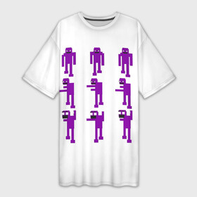 Платье-футболка 3D с принтом Five Nights At Freddy s purple guy в Кировске,  |  | Тематика изображения на принте: five nights at freddys | fnaf | freddy | horror | purple guy | william affton | william afton | фиолетовый человек | фнаф