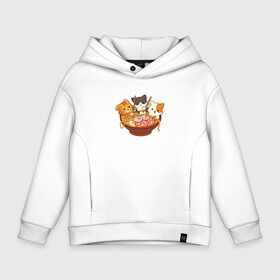 Детское худи Oversize хлопок с принтом Kawaii Cat Ramen в Кировске, френч-терри — 70% хлопок, 30% полиэстер. Мягкий теплый начес внутри —100% хлопок | боковые карманы, эластичные манжеты и нижняя кромка, капюшон на магнитной кнопке | anime | cute | japanese | noodles | аниме | еда | китай | кот | котейка | котенок | котик | котэ | кошка | лапша | милый | рамен | японий