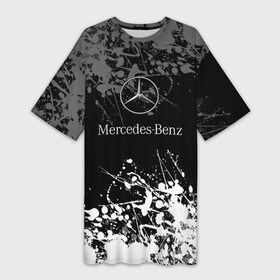 Платье-футболка 3D с принтом Mercedes Benz Брызги красок. в Кировске,  |  | amg | mercedes | mercedesamg gt | sport | амг | мерседес | мерседесбенц амг | спорт