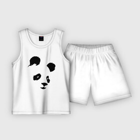 Детская пижама с шортами хлопок с принтом Прикольная милая панда в Кировске,  |  | bear | ears | eyes | muzzle | panda | глаза | медведь | мордочка | панда | уши