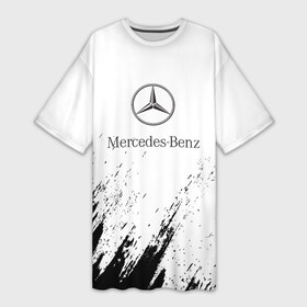 Платье-футболка 3D с принтом [Mercedes Benz]  White texture в Кировске,  |  | amg | mercedes | mercedesamg gt | sport | амг | мерседес | мерседесбенц амг | спорт