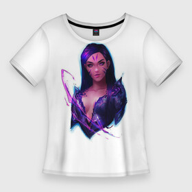 Женская футболка 3D Slim с принтом Kai sa в Кировске,  |  | kda | lol | riot games | броня | красотка | стрелок