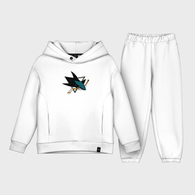 Детский костюм хлопок Oversize с принтом Sharks are coming, Сан Хосе Шаркс (San Jose Sharks) в Кировске,  |  | hockey | nhl | san jose | san jose sharks | sharks | sharks are coming | usa | нхл | сан хосе | санхосе | санхосе шаркс | спорт | сша | хоккей | шайба | шаркс