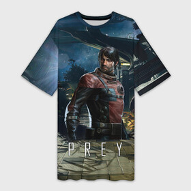 Платье-футболка 3D с принтом Prey game Прэй в Кировске,  |  | horror | prey | space | космический корабль | космос | прей | прэй | страшная игра | ужастик | шутер