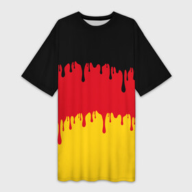 Платье-футболка 3D с принтом Флаг Германии (потёки) в Кировске,  |  | audi | bavaria | berlin | bmw | doberman | europe | fascist | frg | gdr | germany | hitler | mercedes | munich | ауди | бавария | берлин | бмв | гдр | герб германии | германия | германский флаг | гёте | доберман | европа | мерседес | мюнхен | нем