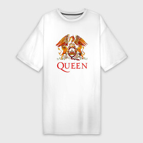 Платье-футболка хлопок с принтом Queen, логотип в Кировске,  |  | queen | quen | rock | брайан мэи | группа queen | группа квин | джон дикон | квин | королева | король | роджер тейлор | рок | фредди меркьюри