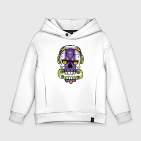 Детское худи Oversize хлопок с принтом Cool art skull в Кировске, френч-терри — 70% хлопок, 30% полиэстер. Мягкий теплый начес внутри —100% хлопок | боковые карманы, эластичные манжеты и нижняя кромка, капюшон на магнитной кнопке | art | eyes | headphones | hype | jaw | pop art | skateboard | skull | teeth | глаза | зубы | искусство | наушники | пасть | поп арт | скейтборд | хайп | череп