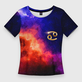 Женская футболка 3D Slim с принтом РАК  знак в космосе в Кировске,  |  | гороскоп | звезды | знак зодиака | знаки зодиака | зодиак | космос | рак | рак созвездие | символ | символ зодиака | созвездие рак | создездие