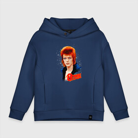 Детское худи Oversize хлопок с принтом David Bowie | Blue Jacket в Кировске, френч-терри — 70% хлопок, 30% полиэстер. Мягкий теплый начес внутри —100% хлопок | боковые карманы, эластичные манжеты и нижняя кромка, капюшон на магнитной кнопке | 70е | bowie | david bowie | roc n roll | starman | ziggy stardust | боуи | дэвид боуи | зигги стардаст | музыка | рок н ролл | стармэн