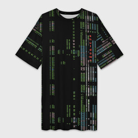 Платье-футболка 3D с принтом Shutdown в Кировске,  |  | cyberpunk | matrix | numbers | shutdown | system | virtual | блокчейн | взлом | виртуалка | виртуальный | вирус | вселенная | выключить | данные | дизайн | закрыть | информация | киберпанк | массив | матрица | программист