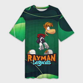 Платье-футболка 3D с принтом Rayman Legends Green в Кировске,  |  | globox | rayman | rayman legends | глобокс | реймен | рэйман | рэймэн | человечек