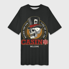 Платье-футболка 3D с принтом CASINO  (Казино) в Кировске,  |  | 777 | cards | casino | chips | flash | fortune | game | jackpot | joker | luck | omaha | poker | roulette | straight | texas holdem | азарт | деньги | джекпот | джокер | игра | казино | карты | куш | лас вегас | масти | омаха | покер | рулетка | стрит | т