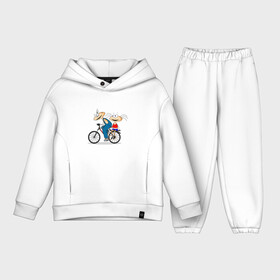 Детский костюм хлопок Oversize с принтом Велосипед и Масяня в Кировске,  |  | велосипед | масяня | мультфильм | поездка | хрюндель