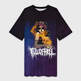 Платье-футболка 3D с принтом FULLOFHELL в Кировске,  |  | angel | black | demon | fashion | fire | flame | flowers | for girl | girl | halloween | hell | new | rose | skull | top | trend | witch | ад | ангел | ведьма | девушка | демон | для девушки | модные | новинки | огонь | пламя | роза | топ | тренд | хэллоу