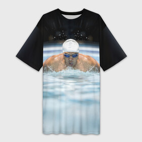Платье-футболка 3D с принтом Плавание  Пловец в Кировске,  |  | swim | swimmer | swimming | выплывать | выплыть | купание | купаться | отплыть | плавание | плавать | пловец | плыть | поплавать | поплыть | проплывать | проплыть | сплавать
