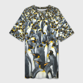 Платье-футболка 3D с принтом Пингвины  Penguins в Кировске,  |  | Тематика изображения на принте: bird | birds | mammals | patern | pattern | penguin | penguins | млекопитающий | млекопмлекопитающие | патерн | паттерн | пенгвин | пингвин | пингвинчик | пингвинчики | птица | птицы