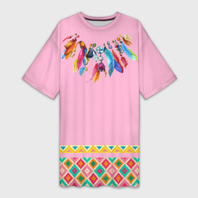 Платье-футболка 3D с принтом native american  костюм индейца в Кировске,  |  | boho | ethno | indians | native american | tribal | америка | бохо | индейцы | орнамент | перья | трибал | узор | этника