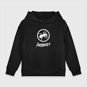 Детское худи Oversize хлопок с принтом Prodigy логотип в Кировске, френч-терри — 70% хлопок, 30% полиэстер. Мягкий теплый начес внутри —100% хлопок | боковые карманы, эластичные манжеты и нижняя кромка, капюшон на магнитной кнопке | prodigy | the prodigy | кит флинт | лого prodigy | лого продиджи | логотип prodigy | логотип the prodigy | музыка | муравей | прдиджи | техно | электро