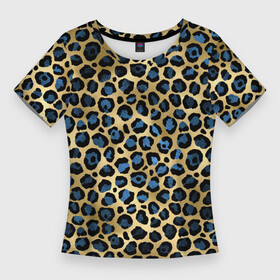 Женская футболка 3D Slim с принтом стиль леопарда (шкура леопарда) в Кировске,  |  | кожа леопарда | леопард | пятна | текстура леопарда