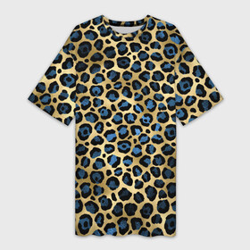 Платье-футболка 3D с принтом стиль леопарда (шкура леопарда) в Кировске,  |  | кожа леопарда | леопард | пятна | текстура леопарда