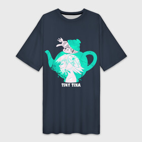 Платье-футболка 3D с принтом Тина в чайнике  Tiny Tina s в Кировске,  |  | borderlands | bunny | dragon | girl | green | keep | mask | on | rocket | tina | tinas | tiny | wonderlands | в | девочка | дракона | зеленый | кролик | маленькая | маска | подземелье | ракета | тина | чайник | чайнике