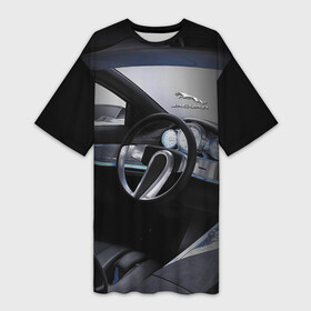 Платье-футболка 3D с принтом Jaguar  Salon  Prestige в Кировске,  |  | car | england | jaguar | prestige | salon | steering wheel | автомобиль | англия | престиж | руль | салон | ягуар
